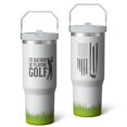 thumbnail image 2 of 1pc Golf 30oz Tumbler with Straw & Handle - Insulated Stainless Steel Cup | Holiday Gift for Man Women (Christmas, Valentine's, Birthday), 2 of 7