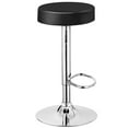 thumbnail image 1 of Giantex 1 PC Bar Stool, Modern Swivel Backless Round Barstool, PU Leather Armless bar Chair with Height Adjustable, Chrome Footrest, Sturdy Metal Frame for Kitchen Dining Living Bistro Pub, Black, 1 of 8