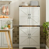 MIDODO Bathroom Floor Cabinet, Wood Farmhouse Storage Cabinet with Storage Drawers, Small Storage Cabinet for Bathroom, Living Room