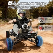 Vakiorn 1500W Electric Go Kart 30MPH 330LBS Capacity 8 Inch All Terrain Tires Front LED 10.4Ah 15+ Mile for Adults Off Road Trail