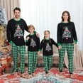 thumbnail image 6 of Family Matching Christmas Pajamas Set Tree Letter Plaid Print Holiday Pajamas Sleepwear, 6 of 7