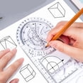 thumbnail image 1 of Vaidha Multifunctional Student Math Ruler,Multifunctional Rotatable Active Math Ruler Drawing Template, 1 of 1