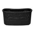 thumbnail image 5 of Mind Reader 40L Laundry Basket, Clothes Hamper, Lid, Wicker Design, Plastic, Set of 2, Black, 5 of 8