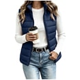 thumbnail image 2 of XRoczxe Women's Lightweight Puffer Vest, Stand Collar Sleeveless Zip Up Jacket, Quilted Gilet with Pockets for Fall Winter Outdoor Casual Wear, 2 of 5