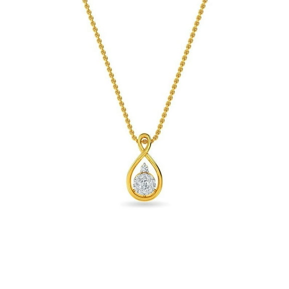 0.11 Ct Round Cut Lab-Created Diamond Solitaire Necklace 18" 14K Yellow Gold Plated