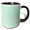 Black/White, variant on 3drose, Mint Green and White Chevron Zig Zag Stripes Pattern Retro and Stylish, 11oz Two-tone Black Mug