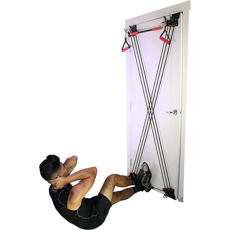 X Factor Door Gym Complete Home Fitness Set with the Straight Bar DVD and Workout Chart. For a full body Workout at Home Gym