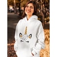thumbnail image 2 of Unicorn With Eyes Closed Hoodie Women -SPIdeals Designs, Female 4X-Large, 2 of 4