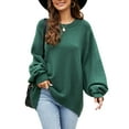 thumbnail image 1 of Mialoley Femmes Chandail Décontracté, Hiver Manches Longues Col Rond Uni Couleur Ample Tricot Tops, 1 of 5