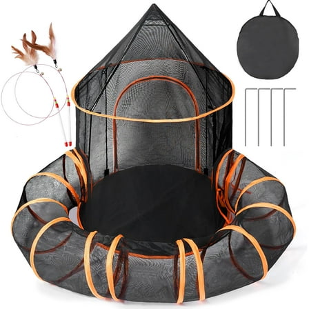 Cat Outdoor Enclosure Tunnels - Large Pet Tents Castle Playpen for Indoor/Outdoor, Portable Playhouse