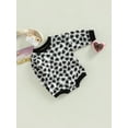 thumbnail image 3 of Qmyliery Baby Girl Romper, Long Sleeve Heart Print Round Neck Casual Fall Spring Short Jumpsuit ,0-18 Months, 3 of 8