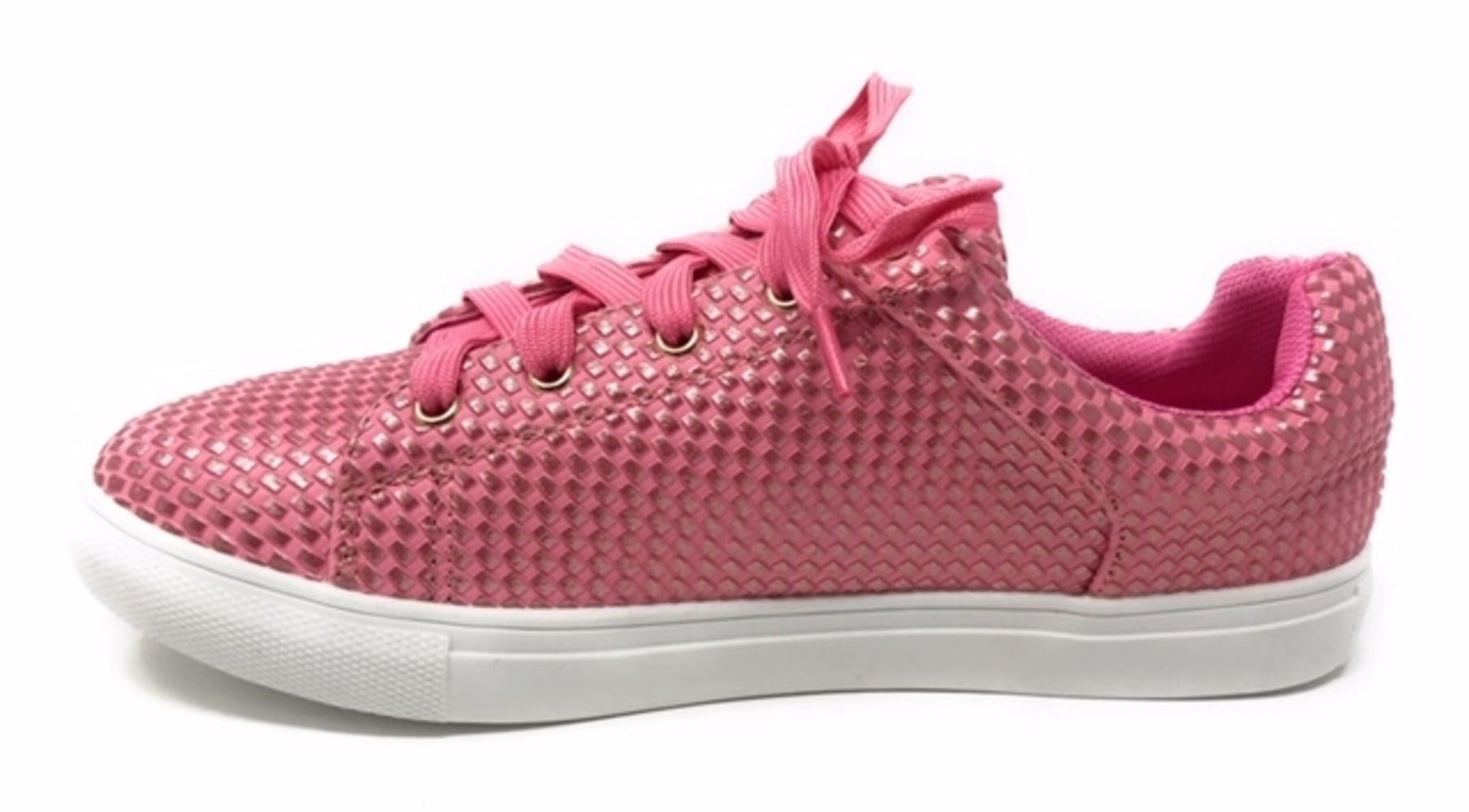 Forever Young Women's Textured Material Lace up Sneakers