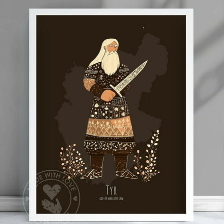 Tyr God Poster, Tyr Nordic God, Tyr Norse God, Norse Mythology, Ancient Nordic Art, God Of War And Law, Nordic God - #Tyr Wall Art, Modern Wall Decor, 8x12 UNFRAMED