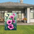 thumbnail image 3 of JOOCAR Linen Garden Flag with Hummingbirds and Pink Flowers for Spring Summer Home Outdoor Garden Yard Door Decor 12x18 inch, 3 of 5