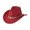 L1-Red, variant on Gtoiithly Western Cowboy Hat Featuring Decorative Heart Applique And Stylish Fringe Detail For Festive Events And Country Dance Khaki