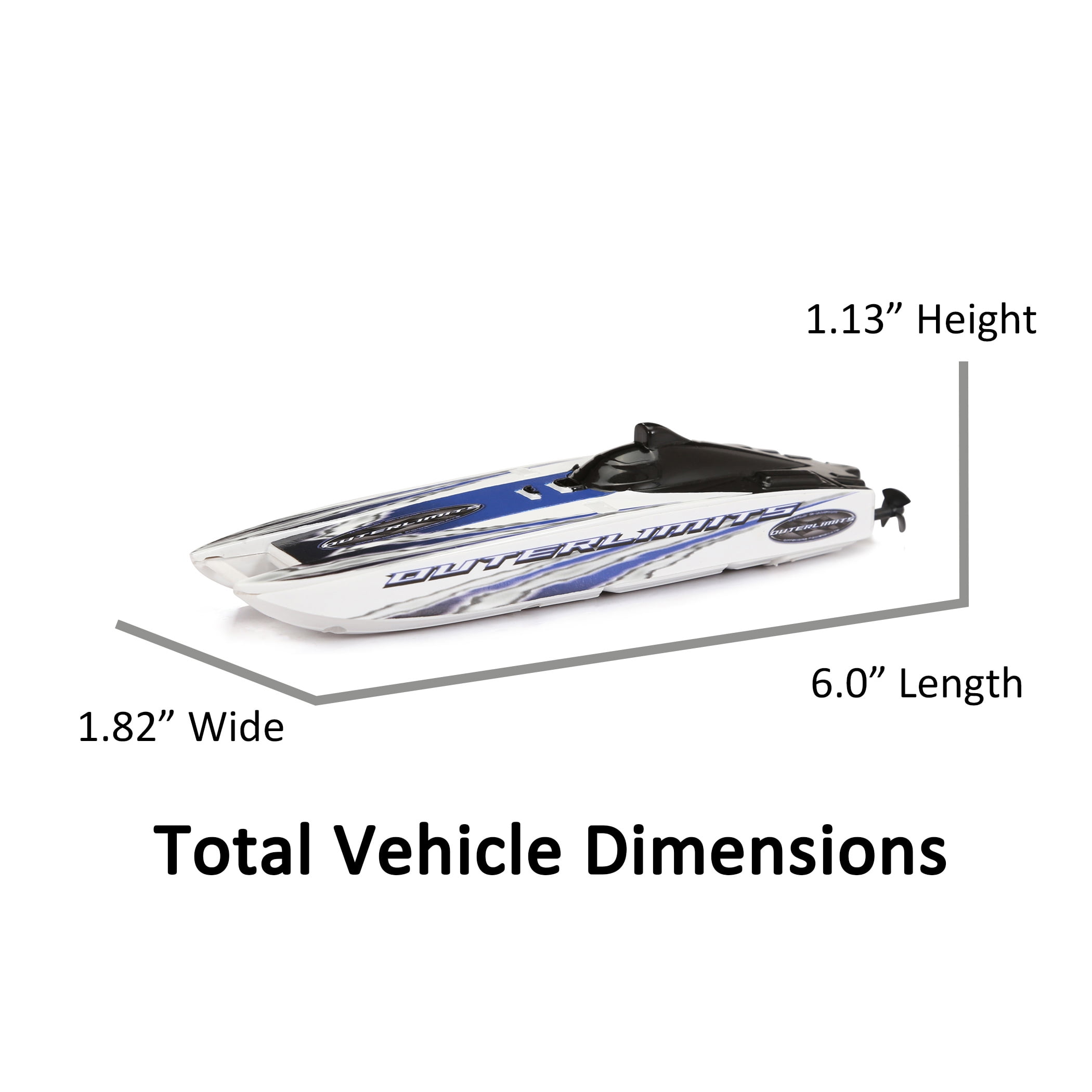 Adventure Force 6 inch Outer Limits Catamaran Battery Remote Control Nano Boat, 6706-3RH Child