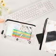 thumbnail image 4 of Dailycode 2 Pack Pencil Pouch for 3 Ring Binder Smooth Zipper Folders with Pockets Clear Window Pencil Case, Cute Duck with Tie, 4 of 6