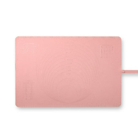 

Large Silicone Pastry Baking Mats with Measurements 24 x 16 In Non stick and Non Slip Counter Mat Bread Making Tools And Supplies Dough Rolling mat Pie Crust Fondant Mat(Pink)