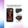 thumbnail image 3 of Vibrant Retro Design iPhone 15 Case - Lightweight Yellowing Resistant Bold " COUSE IN WOOMEG FENDTRY " Text on Black Background, 3 of 6