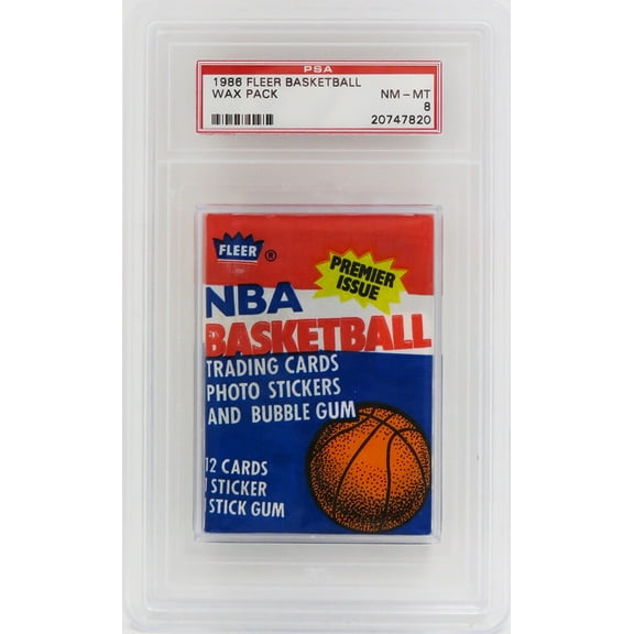 1986 Fleer Basketball Wax Pack - PSA 8 (Dominique Wilkins Sticker On Back) Michael Jordan RC??
