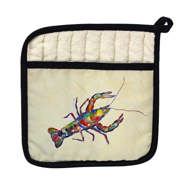 Betsy Drake PT986B Crayfish on Beige Pot Holder