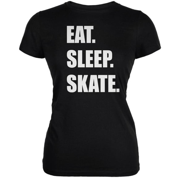 Eat Sleep Skate Black Juniors Soft T-Shirt - Medium