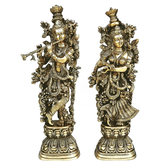 eSplanade - Brass Radha Krishna - Brass RadhaKrishna Kishan Murti Idol Statue Sculpture (Very Big 29")