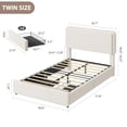 thumbnail image 2 of Teddy Fleece Upholstered Bed Frame with 2 Storage Drawers, Height Adjustable Cloud Headboard, Soft Platform Bed, Modern Style, No Box Spring Required, Cream, 2 of 7