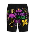 thumbnail image 4 of Easygdp Mardi Gras with Flamingo Men's Short Pajama Pants, Sleep Shorts, Household Pants, Casual Pants with Pockets - X-Large, 4 of 9