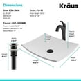 thumbnail image 5 of KRAUS Natura™ 19 3/5-inch White Matte Solid Surface Rectangular Bathroom Vessel Sink and Matte Black Arlo™ Faucet Combo Set with Pop-Up Drain, 5 of 9