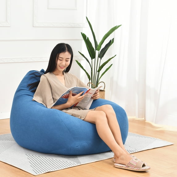 FANNYC Bean Bag Sofa Chairs Cover Unfilled Classic Lazy Lounger Bean Bag Storage Chairs Couch Sofa Cover Ultra Soft Furniture For Adults Kids Home Indoor /Outdoor,27.6"x31.5"