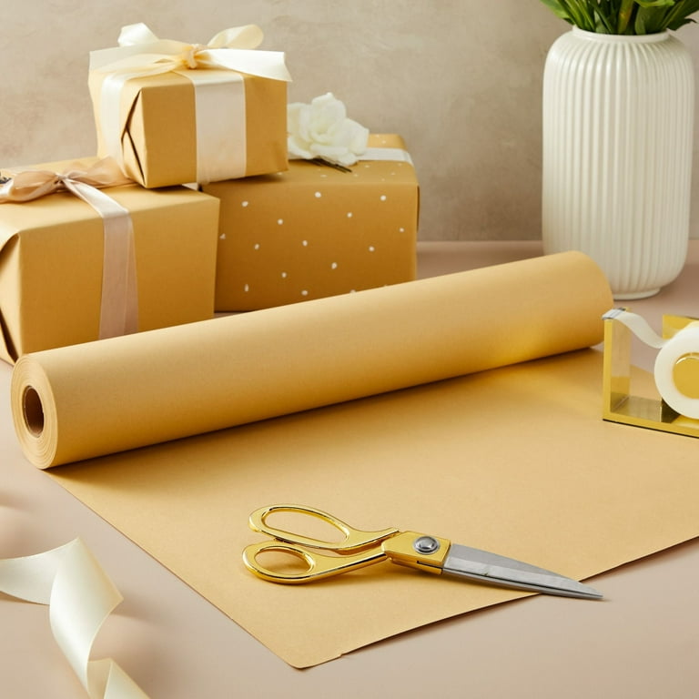 1 Roll of Wrapping Paper Craft Paper Brown Kraft Paper Roll DIY Crafts  Making Paper Gift Material - AliExpress