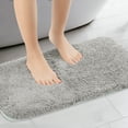 thumbnail image 2 of REGALWOVEN Alfombra de baño antideslizante suave y esponjosa para baño gris claro 16" x 24", 2 of 6