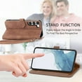 thumbnail image 3 of Dteck for Samsung Galaxy A16 5G Wallet Case with Card Holder for Women Men, Galaxy A16 5G Phone Case Embossed PU Leather Zipper Purse Card Holder Flip Folio Shockproof Cover with Wrist Strap,Brown, 3 of 4