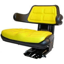 RAParts Yellow Seat w/ Adjust Angle Base Tracks/Suspension Fits John Deere Tractor