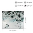 thumbnail image 3 of Qxltty Cyan Flowers Soft Cozy Fluffy Blankets for Couch Sofa Chair Bed Camping Picnic Travel Lightweight Bed 50×60inch, 3 of 7