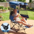 thumbnail image 2 of Slsy Camping Chair with Canopy&Footrest,Folding Camping Canopy Chair with Cooler Bag and Cup Holder,Outddor Portable Ergonomic Beach Chair for Adults Camping,Tailgates,Fishing, 2 of 9