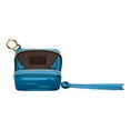 thumbnail image 3 of Fendi FF Cube Embossed Small Zip Wallet Mare Blue Leather with Strap NEW, 3 of 7