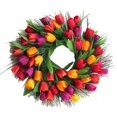 thumbnail image 2 of Corona de puerta artificial YUANXCMXG de tulipanes 45 cm, 2 of 5