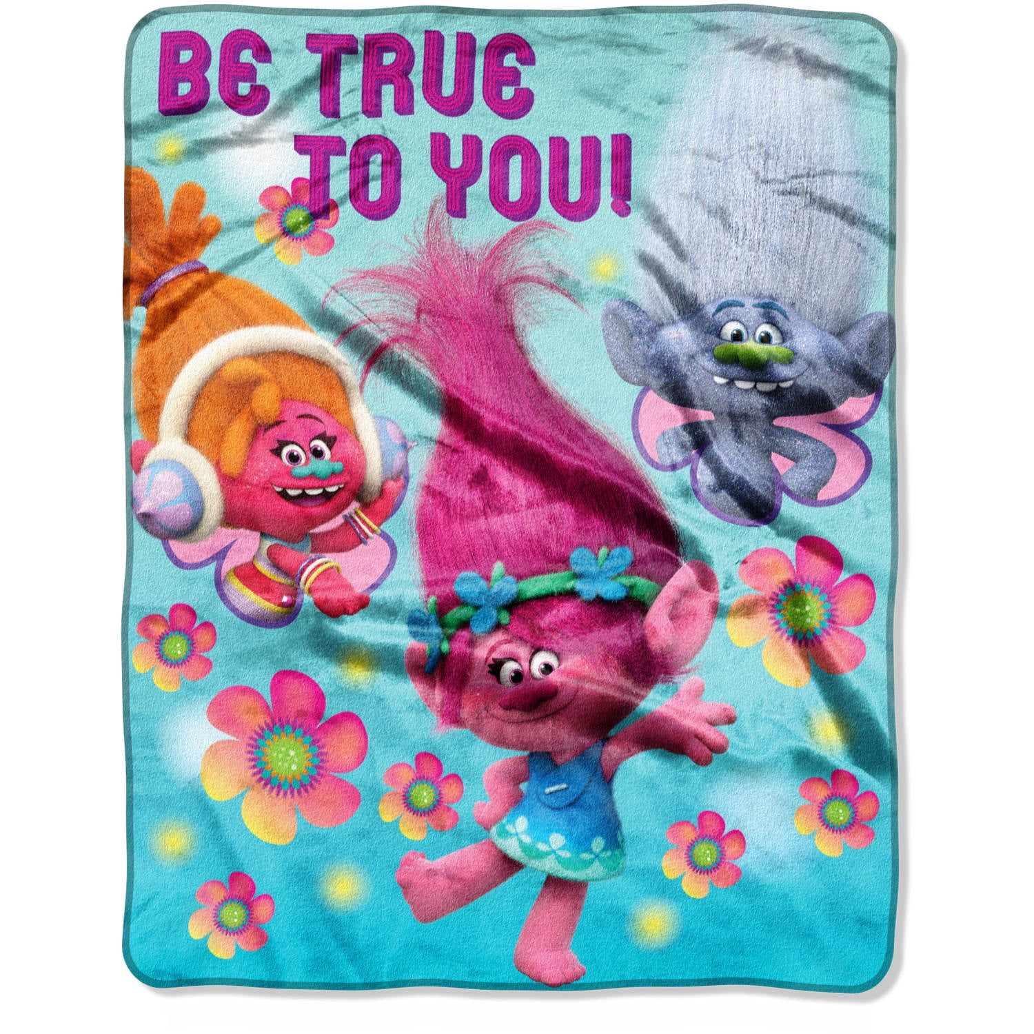 48 x 48 The Lakeside Collection Trolls Being Poppy Youth Comfy Throw Blanket with Sleeves 