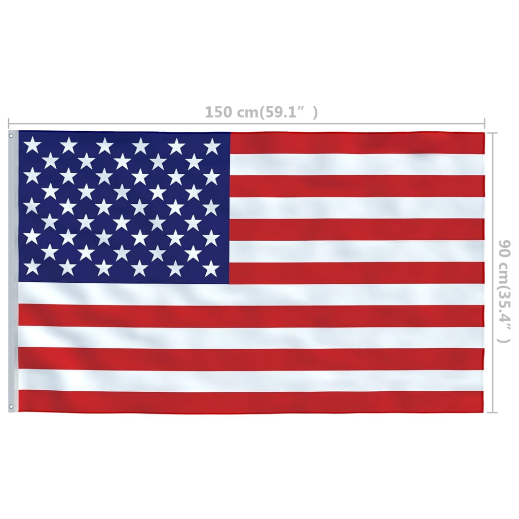 vidaXL 59.1" x 35.4" Patriotic Outdoor Flag, Weatherproof