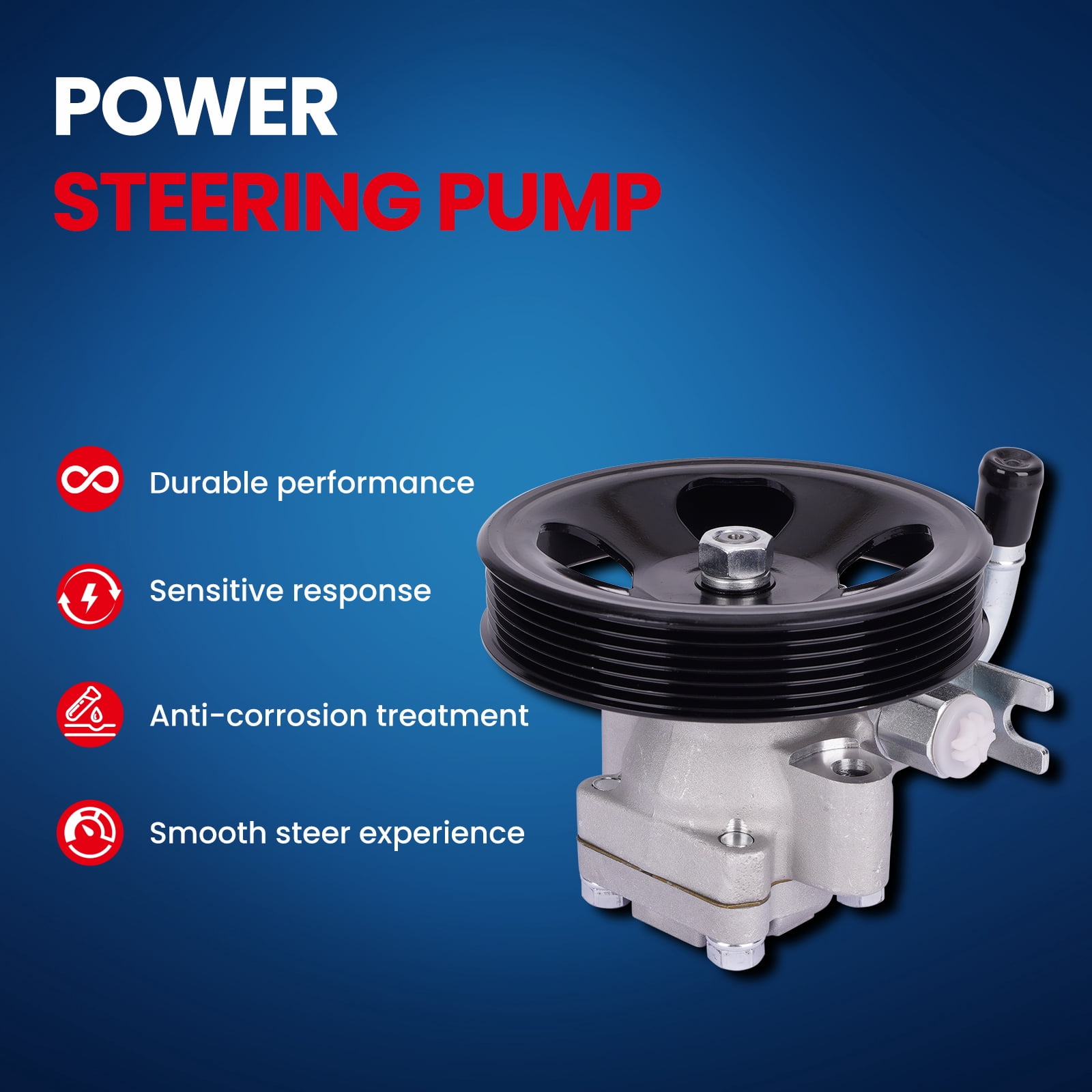 MOCA AUTOPARTS Power Steering Pump Fit for 2005-2009 Hyundai Tucson 2.7L & 2005-2010 Kia Sportage 2.7L