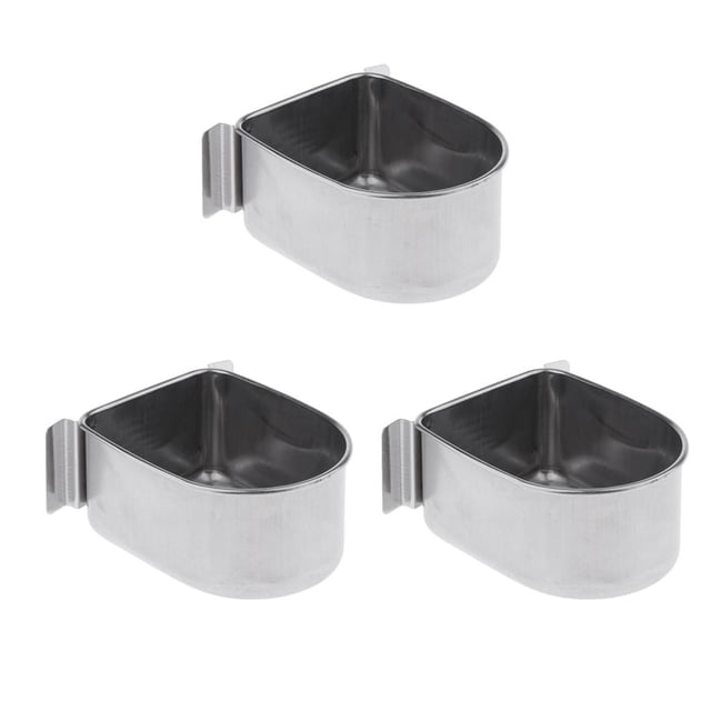 3 X Comedero de Jaula Colgante para Pájaros, Acero Inoxidable Duradero para Mascotas de Interior para Loros Guacamayos Gris affricano P Salvador Tazón de alimentación de jaula de pájaros
