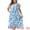 Blue, variant on DARING DIVA Plus Size Floral Ruffle Short Sleeves Tie Back V Neck Dress 1X Blue