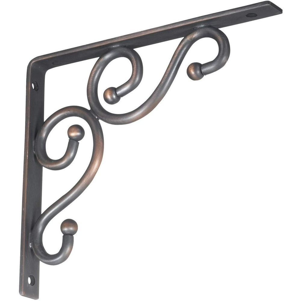 Stanley Hardware S250592 773 Ornamental Shelf Brackets in Antique Bronze, 7" x 8"