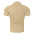 thumbnail image 4 of Yindaity Men's Slim-Fit Cotton Pique Polo Shirt Khaki,M, 4 of 5