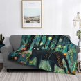 thumbnail image 3 of Salouo Mystical Black Cat Fireflies Print Throw Blanket Gifts for Women Men Soft Flannel Blanket for Home Living Room Decor Bedroom Blanket Gifts for Mom Dad -50"x40", 3 of 7