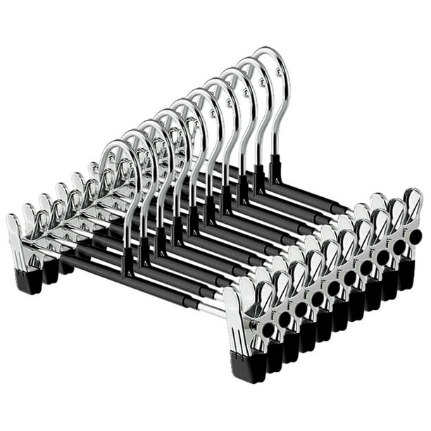 Percha Metal para Pantalones Antideslizante Ygjytge Ahorra Espacio Acero Inoxidable Negro 10 Uds