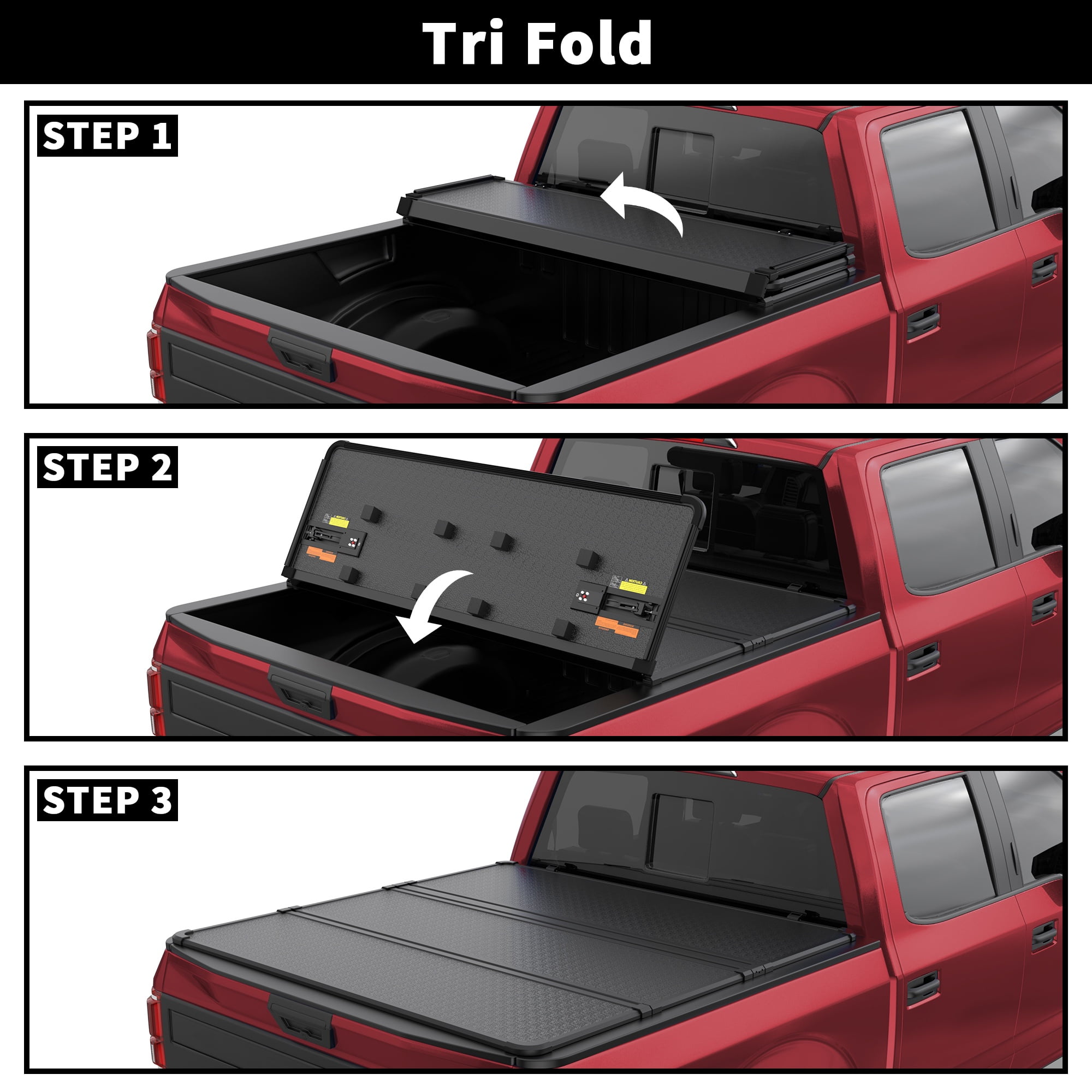 TITANICMOTOR 4.5FT 54.4Inch Hard Tri Fold Aluminum Truck Bed Tonneau Cover for 2022 2023 2024 2025 Ford Maverick