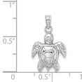 thumbnail image 2 of 14K White Gold 2D Casted Solid Open Back Textured Polished Finish Sea Turtle Charm Pendant, 2 of 2